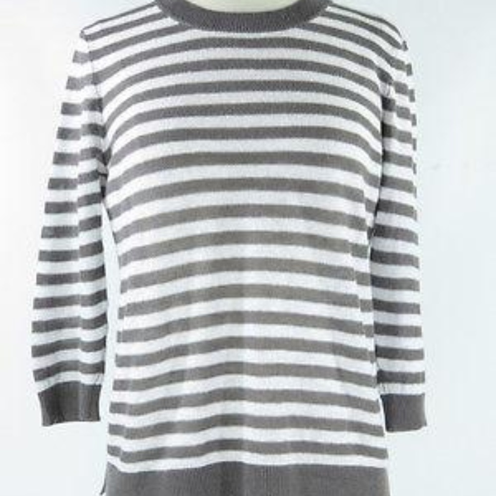 Theory Grey Striped sweater